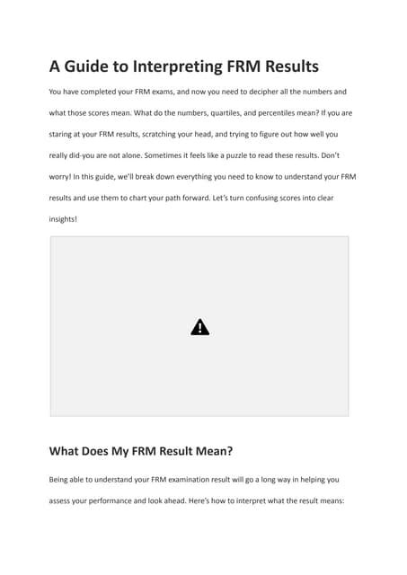 frm results|Interpreting Your FRM Results .